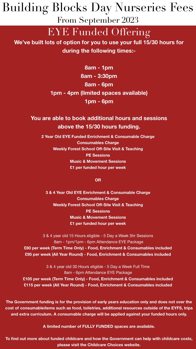 Fees Building Blocks Day Nurseries Spalding Pinchbeck Wrap